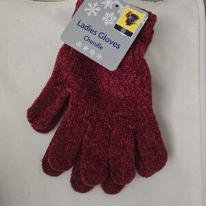 3 for 10 items $5-10 - Ladies Chenille Gloves in Red